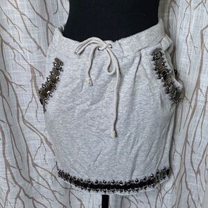 NWT Venus  Drawstring Mini Skirt - Light Gray